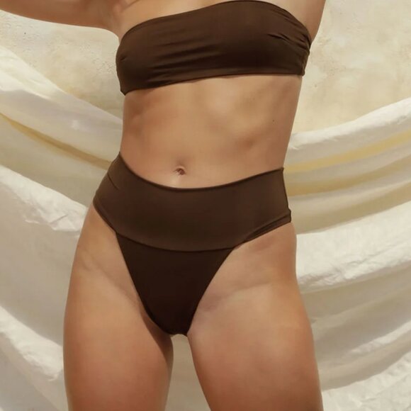 FP x Toast Swim Signature Banded Waist Bikini Bottom in Nectarine Rib S NWT - Picture 4 of 8